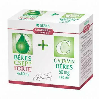 Béres Csepp Forte belsőleges oldatos cseppek 4x30ml + C-vitamin 120x